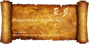 Rupprecht Jolán névjegykártya